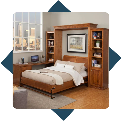 luxury bed with cabinets Dubai