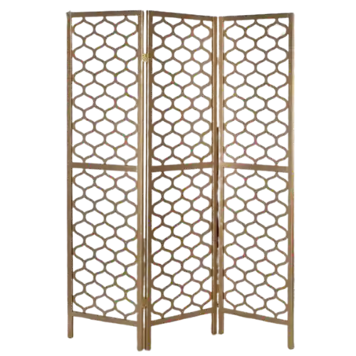 Creative Wooden Partition for Living Area