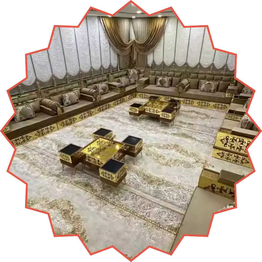 Luxury majlis furniture with premium detailing